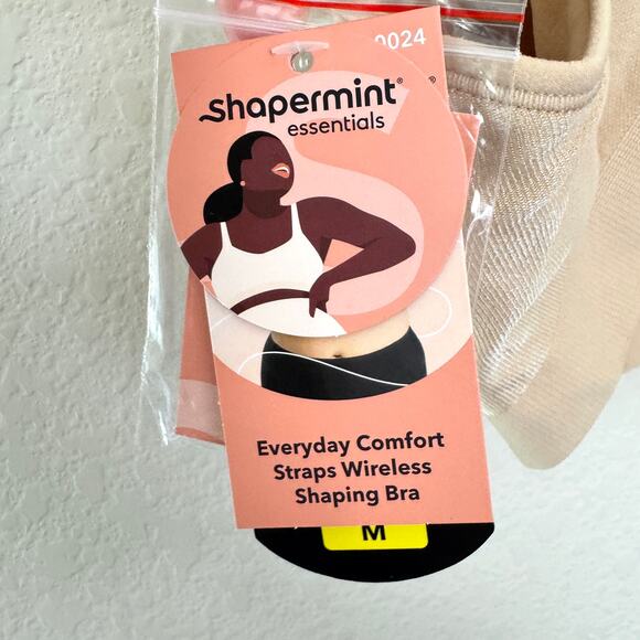 Shapermint Essential Women Everyday Comfort Straps Wireless Shaping Bra M Chai - Picture 6 of 9